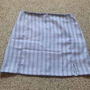 Sky blue plaid tight skirt